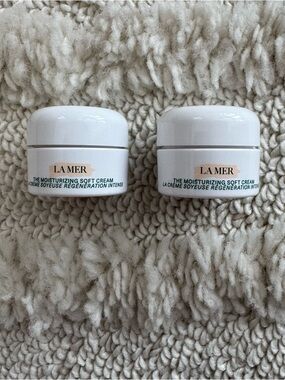 LA MER The Moisturizing Soft Cream 3.5ml 0.12oz Travel Mini Size Lot Of 2 New